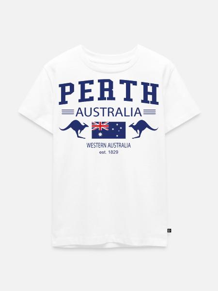 Perth - Kinder Premium Bio T-Shirt - Weiß