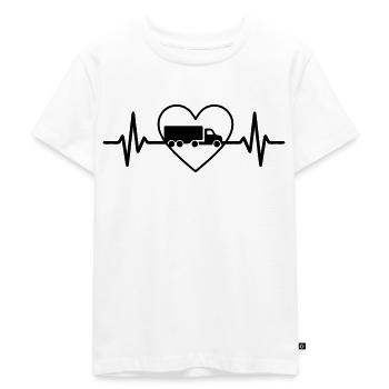 LKW Fahrer Lastwagen Herz - Kinder Premium Bio T-Shirt - Weiß - Vorne - Hailey (125cm)