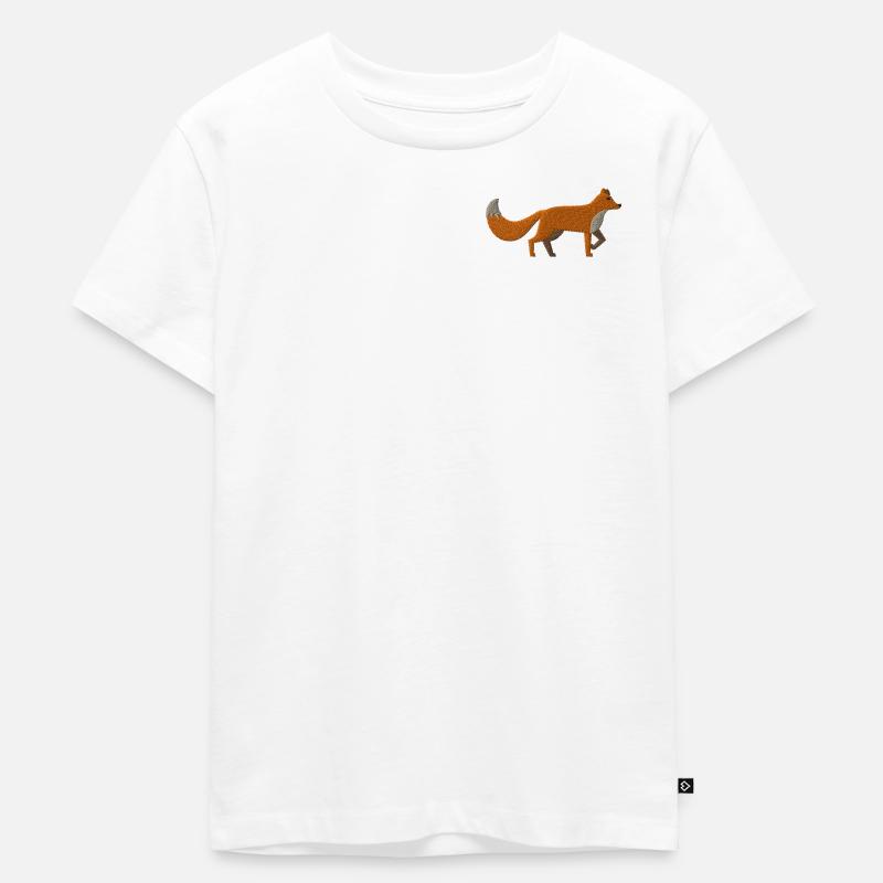 Fuchs bestickt - Kinder Premium Bio T-Shirt - Weiß