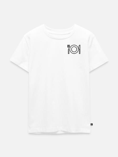 Teller mit Besteck - Kinder Premium Bio T-Shirt - Weiß