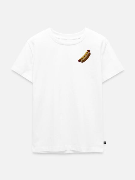 Hot Dog brodeerattu - Premium luomulaatuinen lasten t-paita - valkoinen