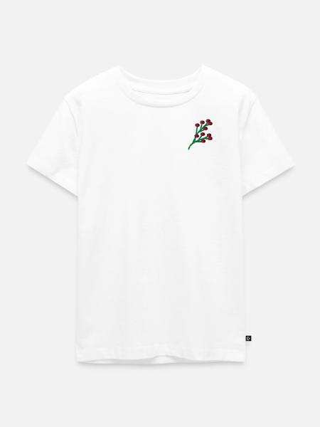 Kornelkirsche bestickt - Kinder Premium Bio T-Shirt - Weiß