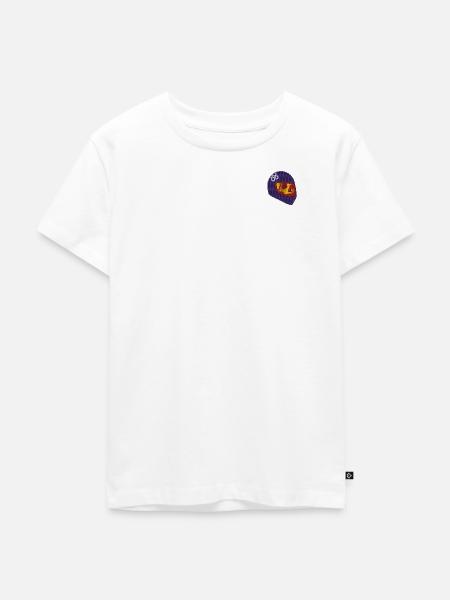 Schädel mit Helm - Kinder Premium Bio T-Shirt - Weiß