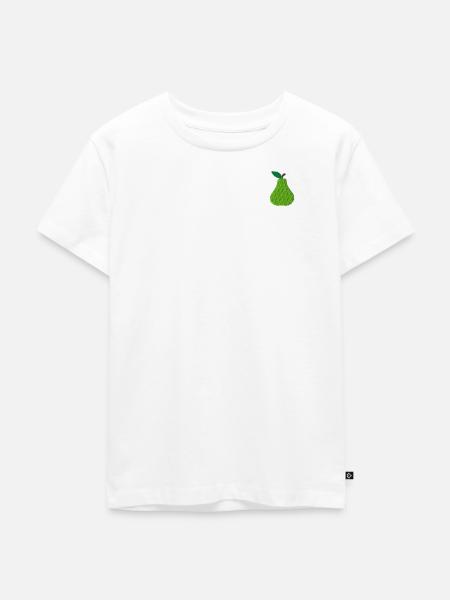 Birne bestickt - Kinder Premium Bio T-Shirt - Weiß