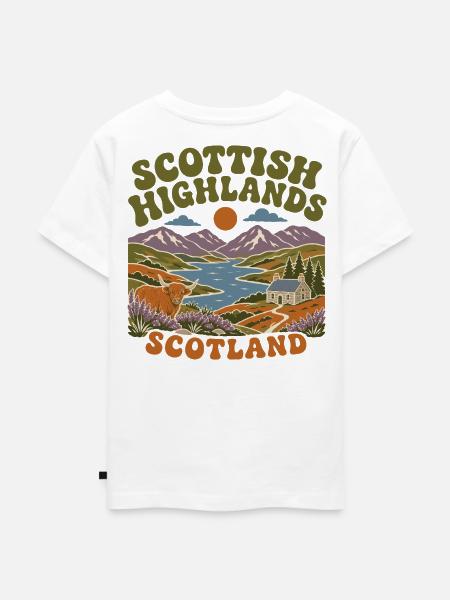Scottish Highlands Scotland - Kinder Premium Bio T-Shirt - Weiß