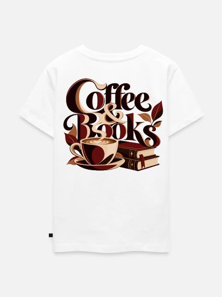 Coffee & Books - Kinder Premium Bio T-Shirt - Weiß