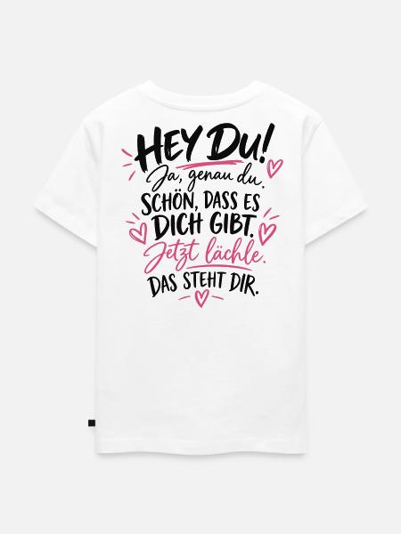 Jetzt lächele: Du bist willkommen - Kinder Premium Bio T-Shirt - Weiß