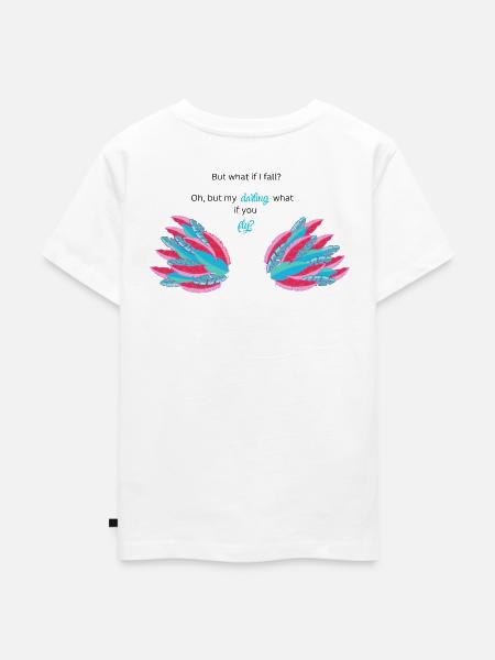 BUT WHAT IF I FALL? - Kinder Premium Bio T-Shirt - Weiß