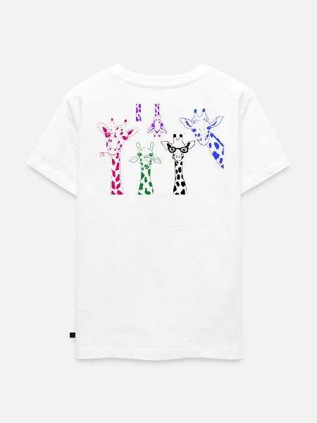 Bunte Giraffen Pop-Art Muster - Kinder Premium Bio T-Shirt - Weiß