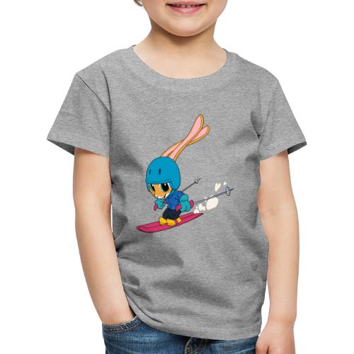 Dynamischer Hase beim Skifahren - Kinder Premium T-Shirt