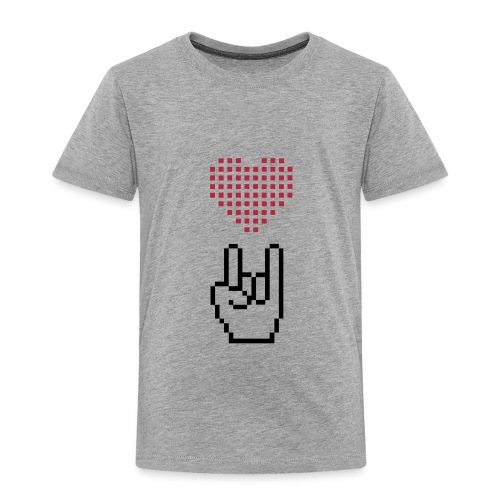 Pixel Love Rock - Kinder Premium T-Shirt