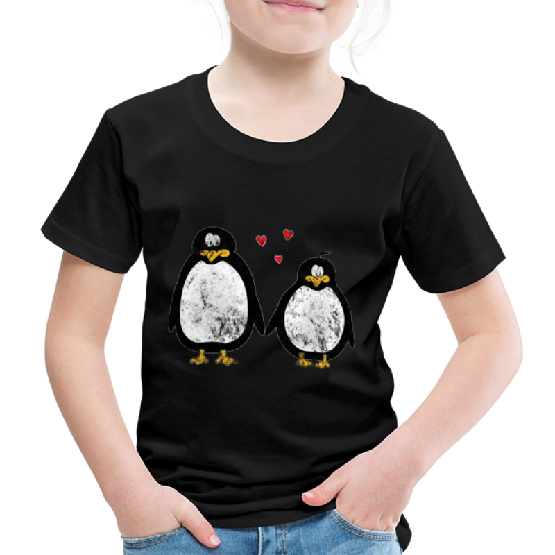 verliebte Pinguine Liebespaar. Geschenk der Liebe - Kinder Premium T-Shirt