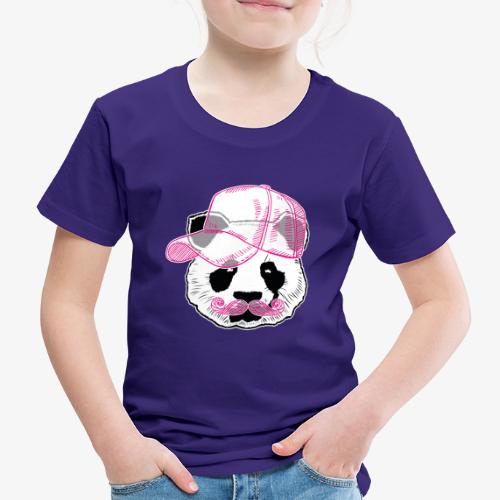 Panda - Pink - Cap - Mustache - Kinder Premium T-Shirt