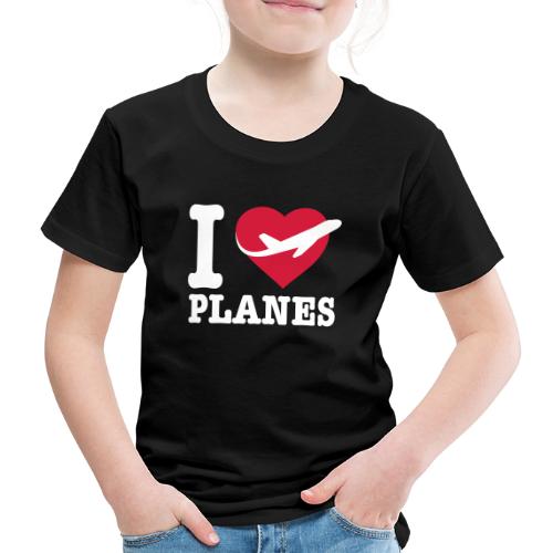 Jag älskar flygplan - vit - Premium-T-shirt barn