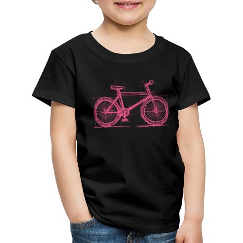 Skizzefahrrad Pink - Kinder Premium T-Shirt