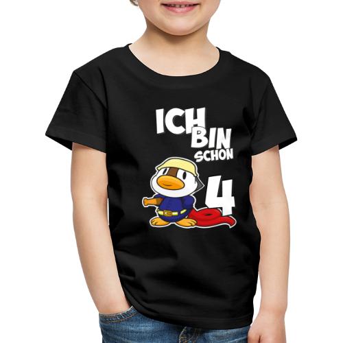 Stolze Feuerwehr Ente 4. Geburtstag Jungen Mädchen - Kinder Premium T-Shirt