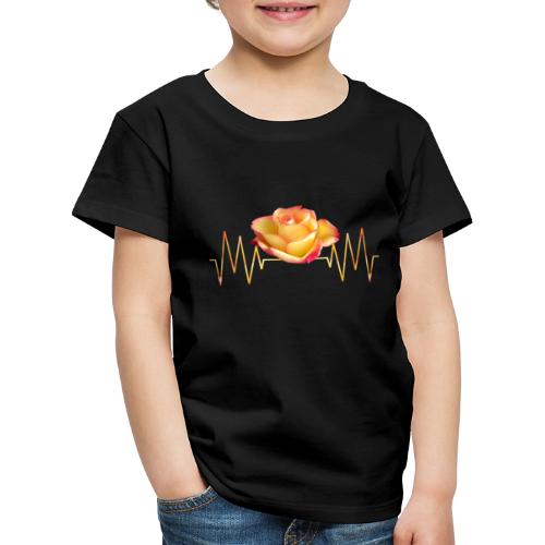 Rose, Herzschlag, Rosen, Blume, Herz, Frequenz - Kinder Premium T-Shirt