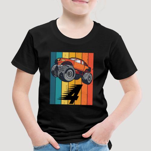 Geburtstag 4 Jahre Junge Monstertruck - Kinder Premium T-Shirt