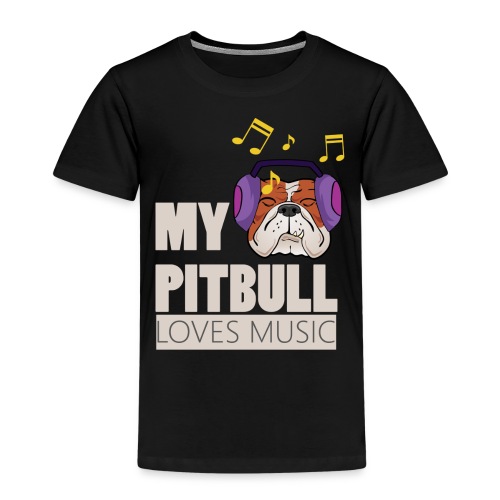 Pitbull loves music - Kids' Premium T-Shirt