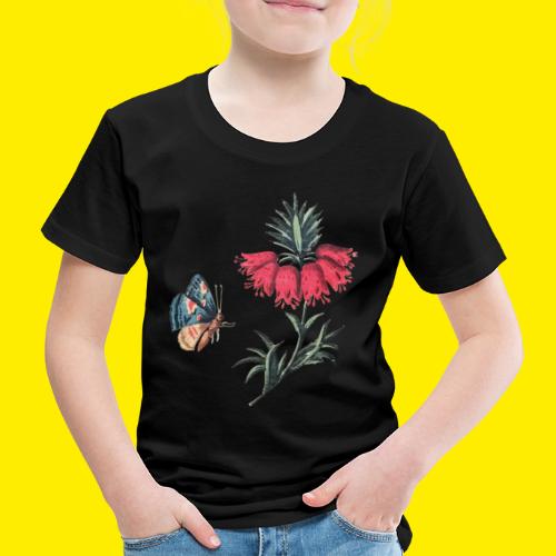 Vliegende vlinder met bloemen - Kinderen Premium T-shirt