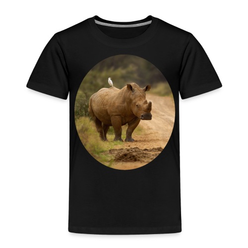 Rhinocéros blanc avec héron vache - T-shirt Premium Enfant