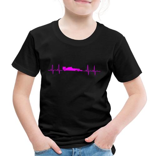 Herzschlag Formel Rennauto rosa - Kinder Premium T-Shirt