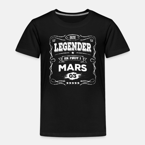 Ekte legender er født i mars - Premium T-skjorte for barn (ca 2-8 år)