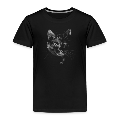 Czarny kot - Koszulka dziecięca Premium