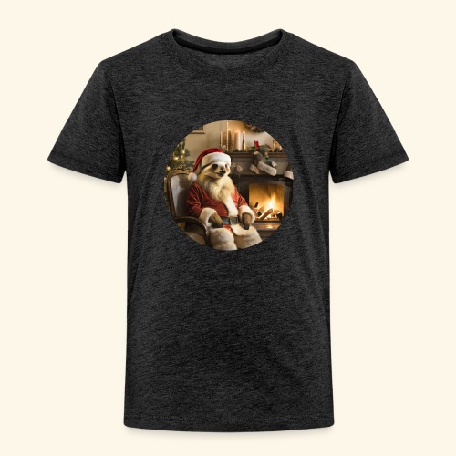 Weihnachtsmannfaultier vor Kamin - Kinder Premium T-Shirt