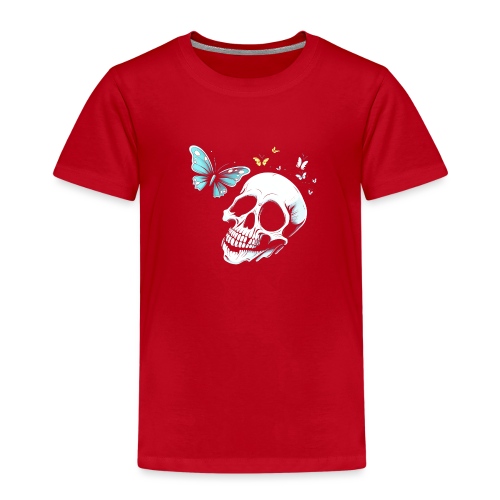 Totenkopf mit Schmetterling - Kinder Premium T-Shirt