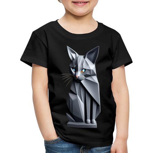 Chat gris origami, futuriste de face - T-shirt Premium Enfant