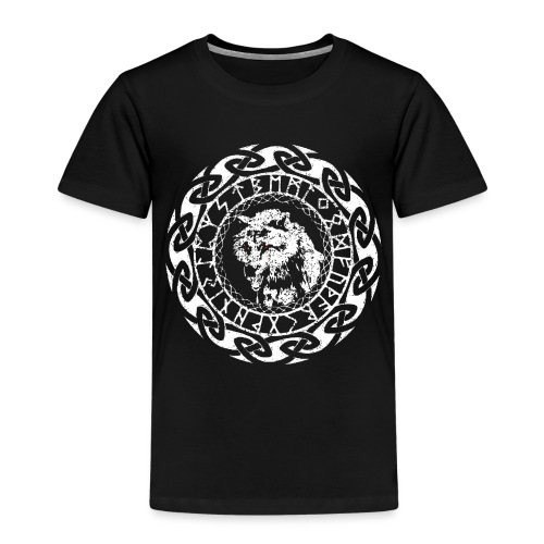 Fenrir Geri Freki Wolf Wikinger Tribal Runen - Kinder Premium T-Shirt