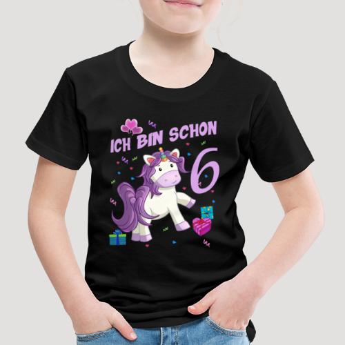 Mädchen Geburstag 6 Jahre Einhorn Geburtstagsshirt - Kinder Premium T-Shirt