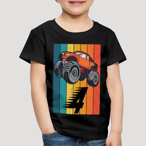 Geburtstag 4 Jahre Junge Monstertruck - Kinder Premium T-Shirt