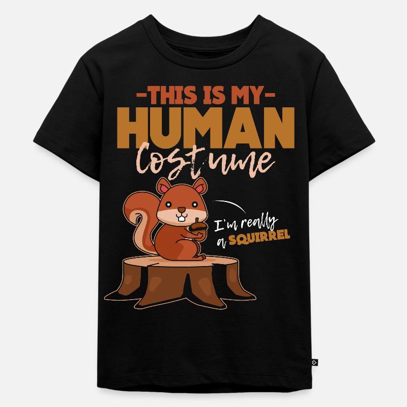 Eichhörnchen Kostüm Karneval Halloween Tier - Kinder Premium Bio T-Shirt - Schwarz