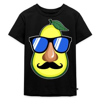 Avocado visage lunettes moustache Kawaii cadeau - T-shirt Premium bio Enfant - noir - Devant - Mikhail (115cm)