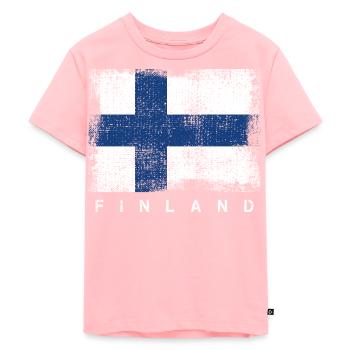 Finnish flag - Kids Premium Organic T-Shirt - rose - Front - AI Model Kid Female (0cm)