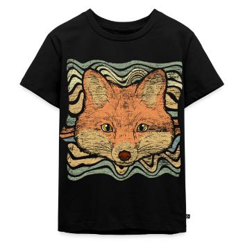 vos - Kinderen Premium Bio T-shirt - zwart - Voor - Mikhail (115cm)