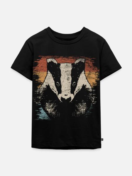 Dachs - Kinder Premium Bio T-Shirt - Schwarz