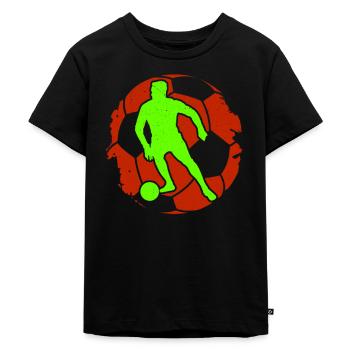 Fußball Fußballer Ball Ich liebe Fußball Fussball - Kinder Premium Bio T-Shirt - Schwarz - Vorne - Mikhail (115cm)