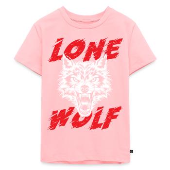 Wolf lonely pack animal dog moon howling wild idea - Kids Premium Organic T-Shirt - rose - Front - AI Model Kid Female (0cm)
