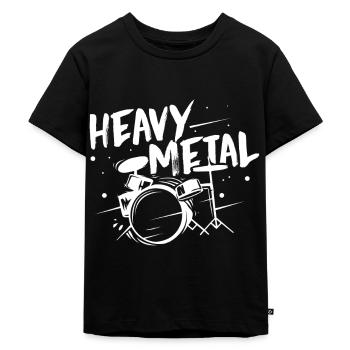 Heavy Metal Gitarre Schlagzeug klingen Geschenk - Kinder Premium Bio T-Shirt - Schwarz - Vorne - Mikhail (115cm)
