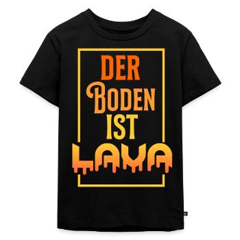 The bottom is lava - Kids Premium Organic T-Shirt - black - Front - Mikhail (115cm)