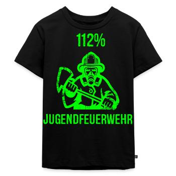 Jugendfeuerwehr Feuerwehrmann Feuerwehr Geschenk - Kinder Premium Bio T-Shirt - Schwarz - Vorne - Mikhail (115cm)