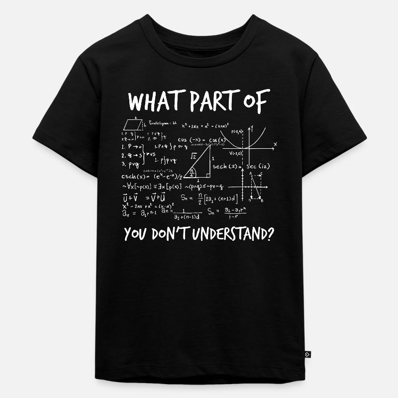 Math math calculate numbers algebra formula - Kids Premium Organic T-Shirt - black