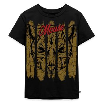 Vintage Retro Style Mäuschen | Maus Tier Geschenk - Kinder Premium Bio T-Shirt - Schwarz - Vorne - Mikhail (115cm)