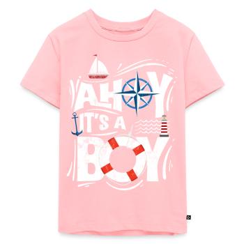 Ahoy c'est un garçon - Le sexe révèle ou bébé - T-shirt Premium bio Enfant - rose - Devant - AI Model Kid Female (0cm)