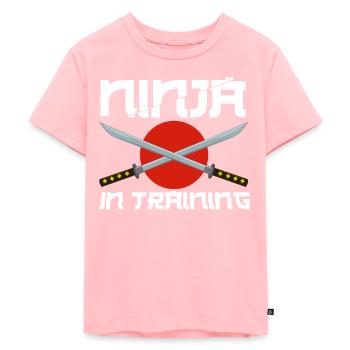 Ninja im Training Katana Ninjutsu Kampfkünstler - Kinder Premium Bio T-Shirt - Rosa - Vorne - AI Model Kid Female (0cm)