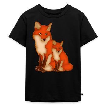Fuchs - Kinder Premium Bio T-Shirt - Schwarz - Vorne - Mikhail (115cm)