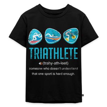 Triathlete athlete - Kids Premium Organic T-Shirt - black - Front - Mikhail (115cm)